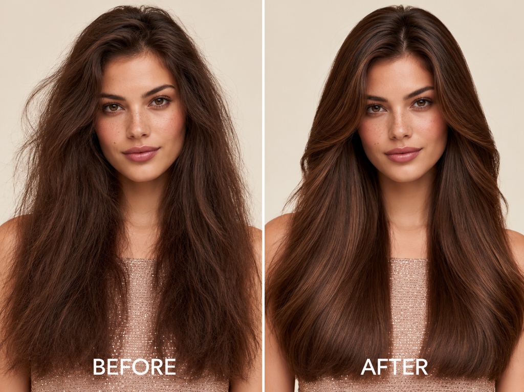 Frizz to Silk Transformation Before and After